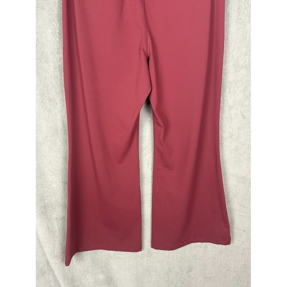Halara Pants Women Large Burgundy Flex DayStretch High Waisted Pocket Work Flare - Picture 5 of 12